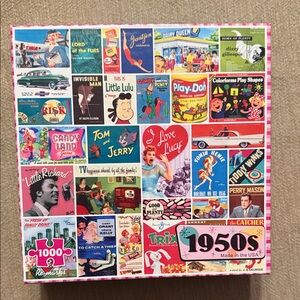 1950s Retro Collage Puzzle by - Pink